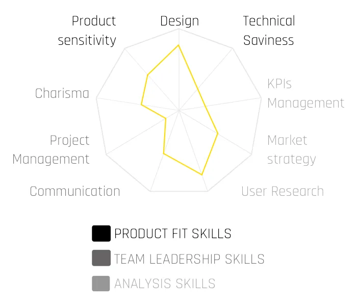 A web chart of the PM skills defined in the post
